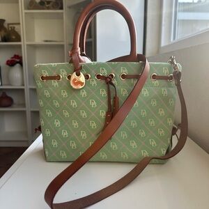DOONEY AND BOURKE DB Logo Satchel Handbag Sea Green - Vintage